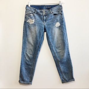 NY&C Slouch Boyfriend Distressed Rhinestone Jeans